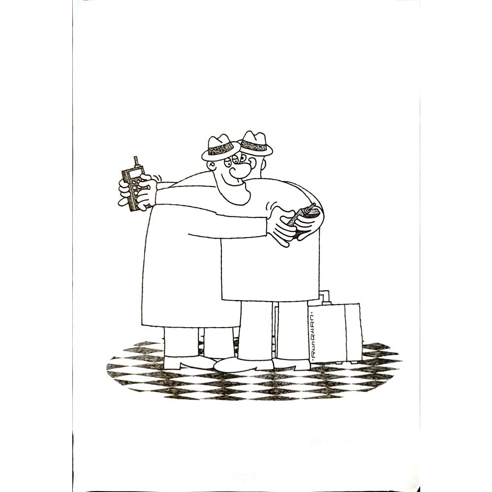 Li Runquan 29x21cm Orijinal Karikatür BOD04997