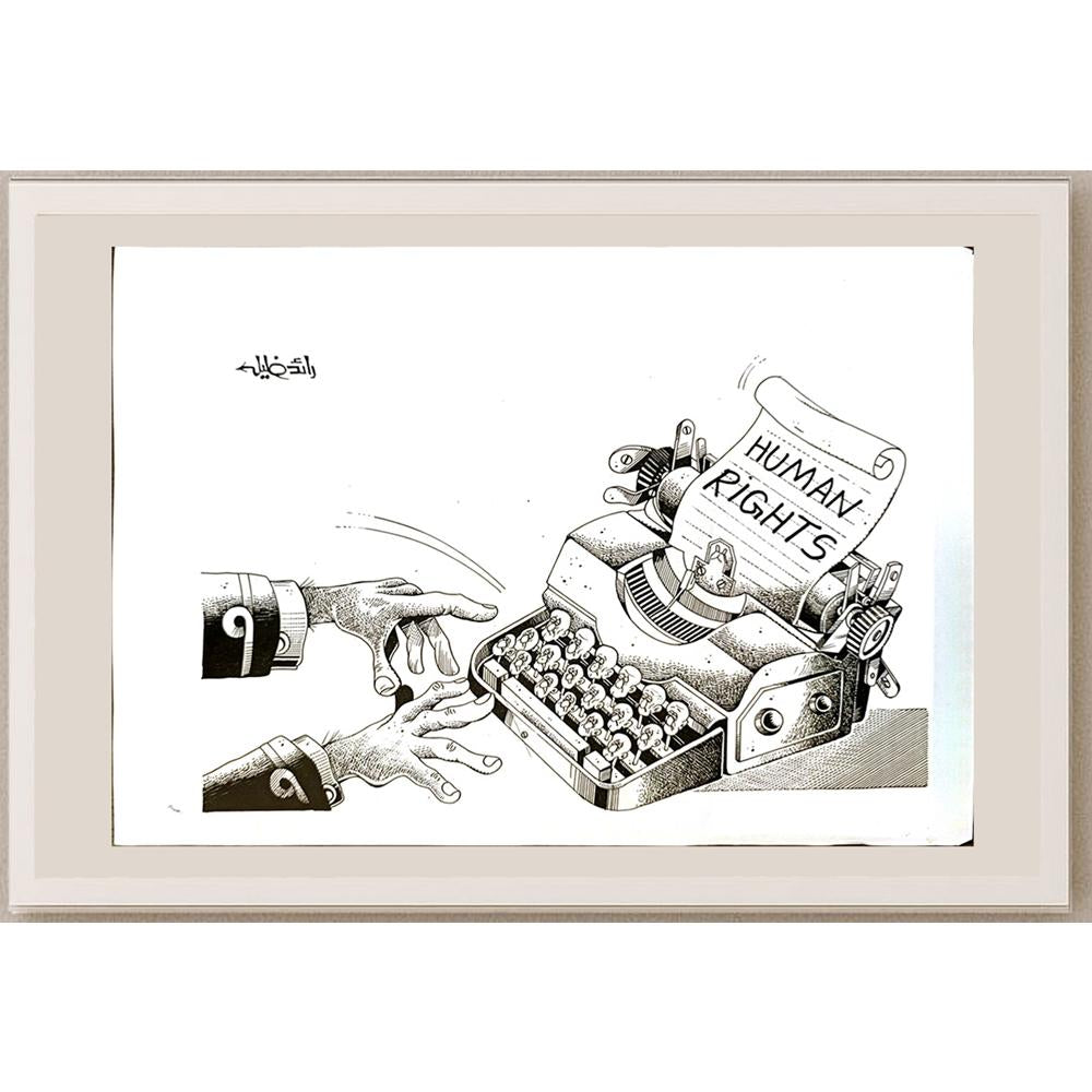 Raed Khalil 29x21cm Orijinal Karikatür BOD05000