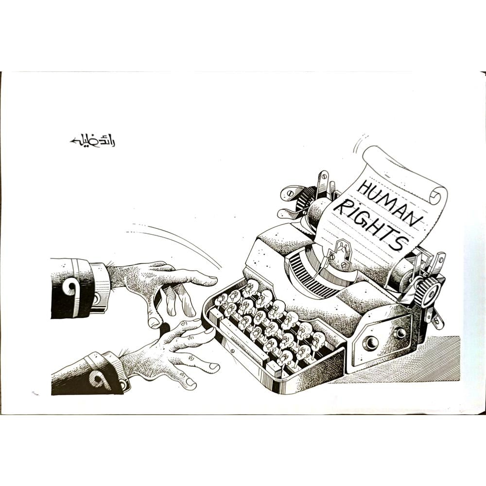 Raed Khalil 29x21cm Orijinal Karikatür BOD05000