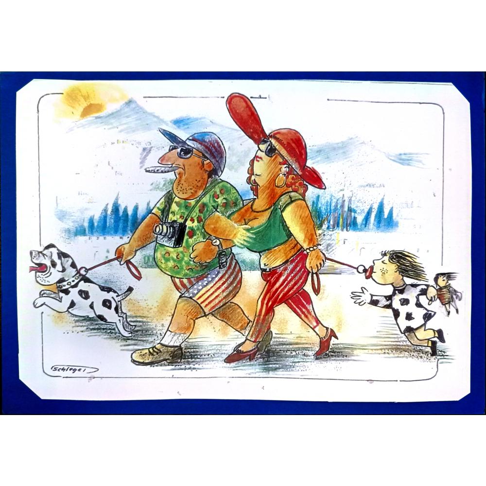 Wolfgang Schlegel 29x21cm Orijinal Karikatür BOD05005