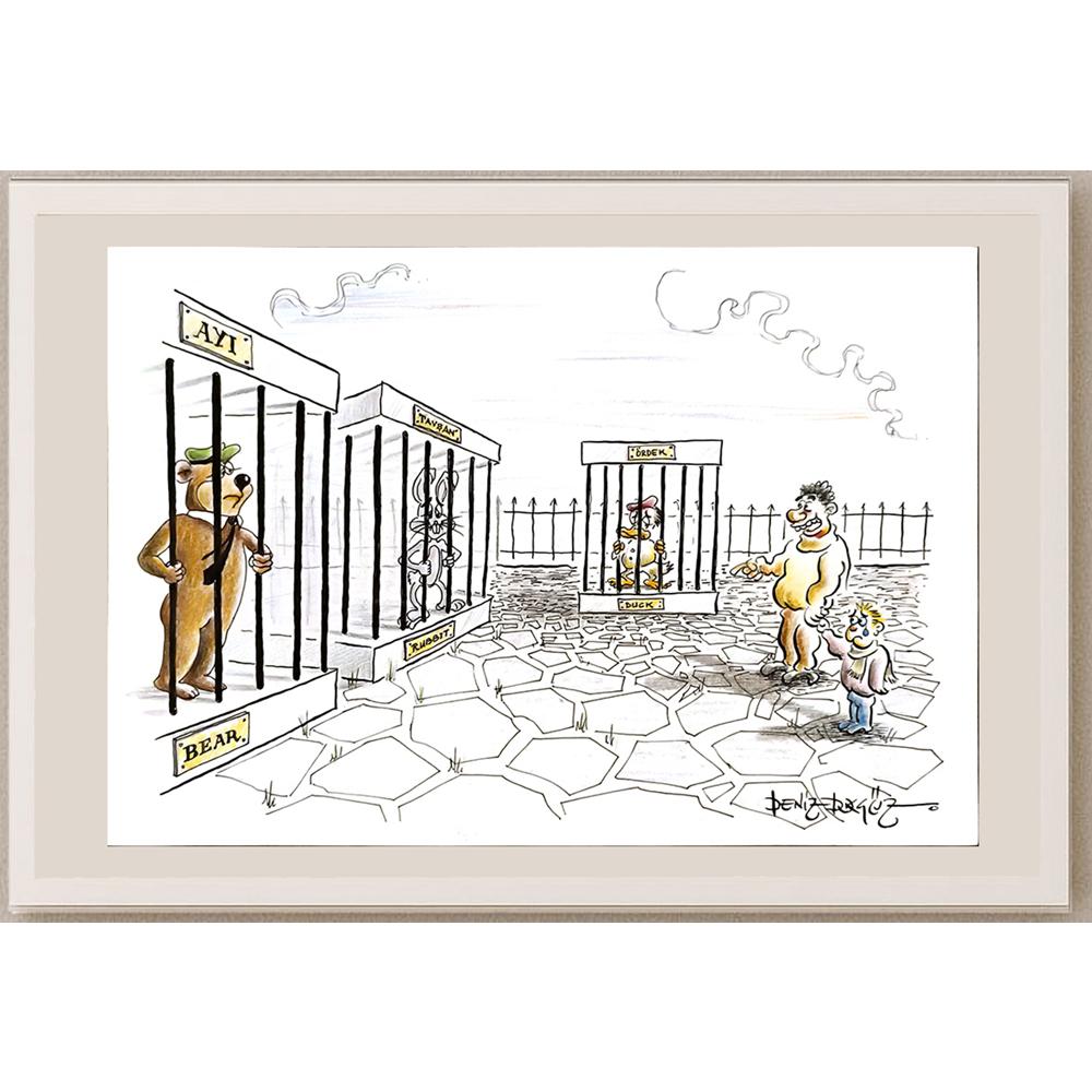 Deniz Dokgöz 29x21cm Orijinal Karikatür BOD5006