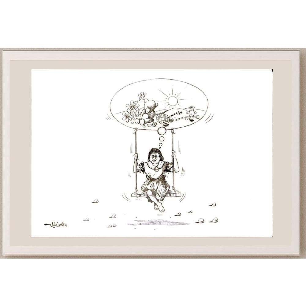 Raed Khalil 29x21cm Orijinal Karikatür BOD05016