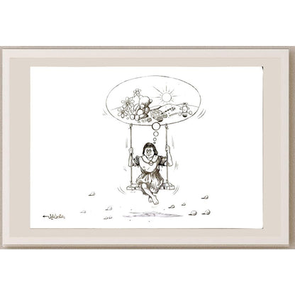 Raed Khalil 29x21cm Orijinal Karikatür BOD05016