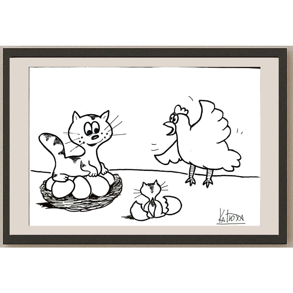 Kat Siplatova 21x15cm Orijinal Karikatür BOD05020