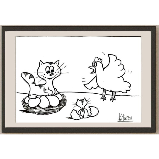 Kat Siplatova 21x15cm Orijinal Karikatür BOD05020