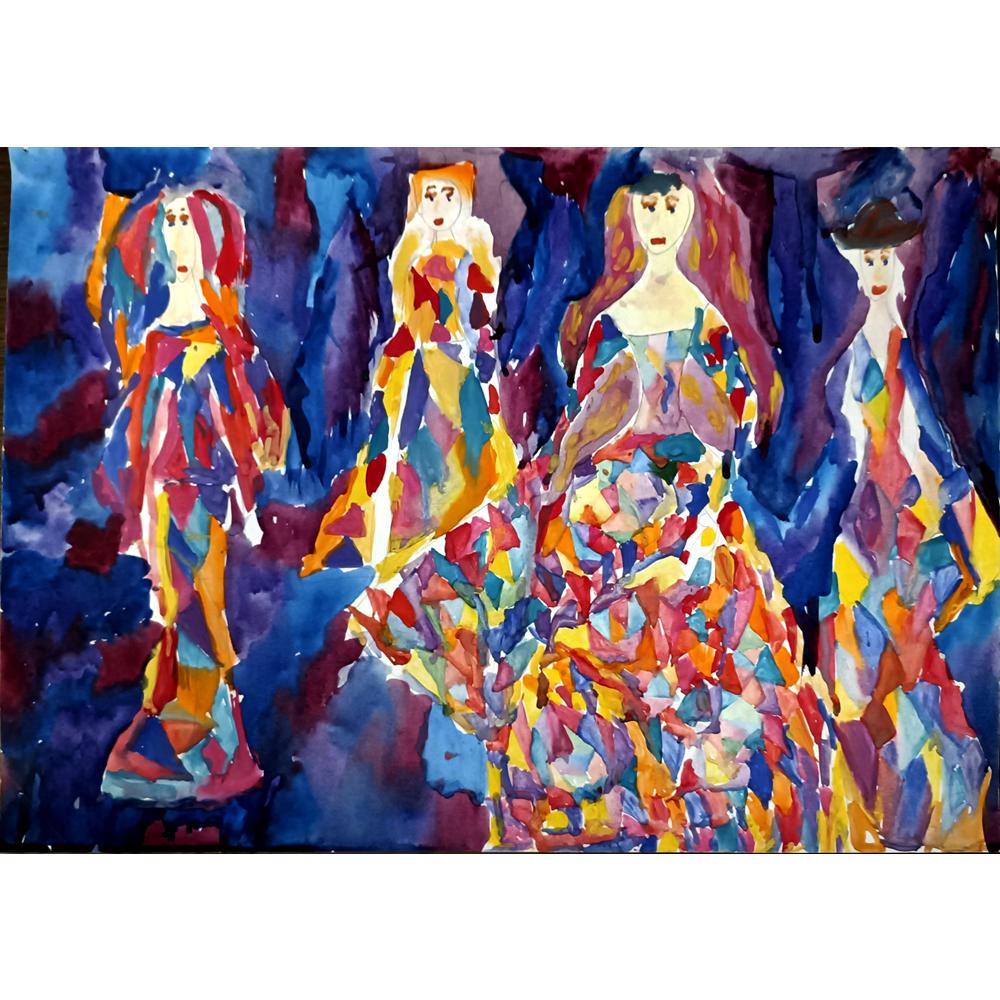 Olga Meleskevich 43x30cm Orijinal Karikatür BOD05060