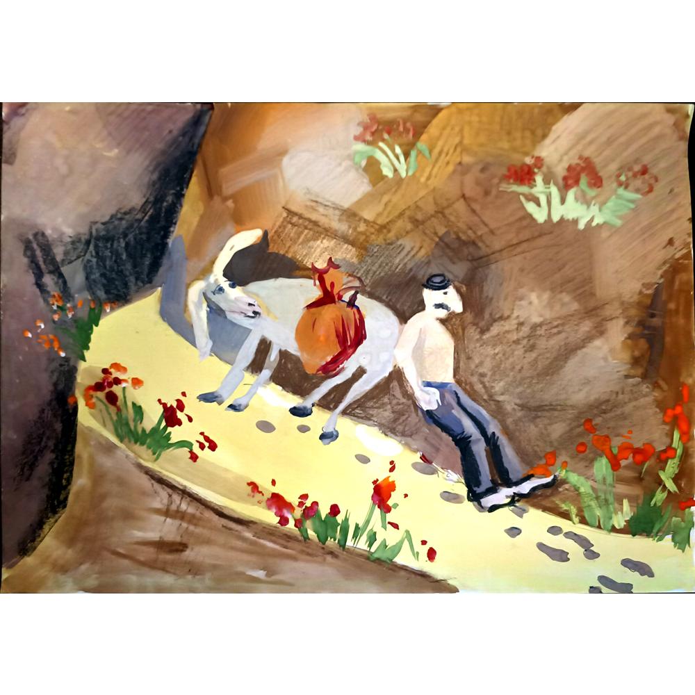Misha Polovchenija 43x30cm Orijinal Karikatür BOD05083