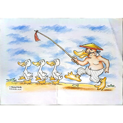 Yustinus Anang Jatmiko 29x21cm Orijinal Karikatür BOD05138