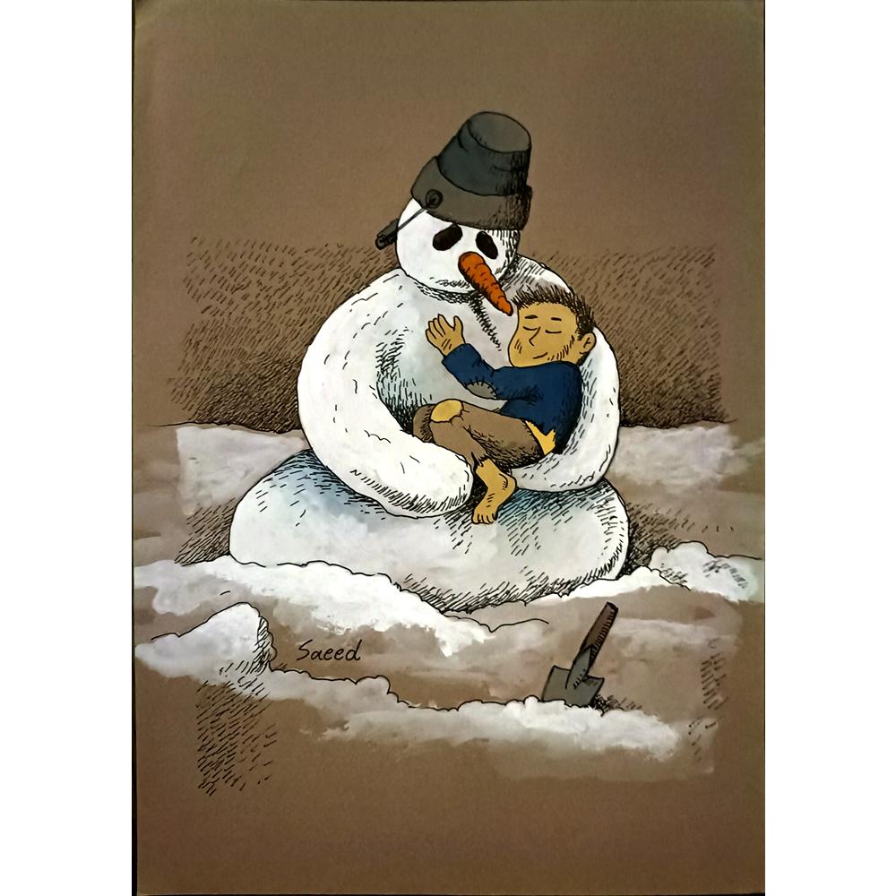 Saeed Sadeghi 29x21cm Orijinal Karikatür BOD05143
