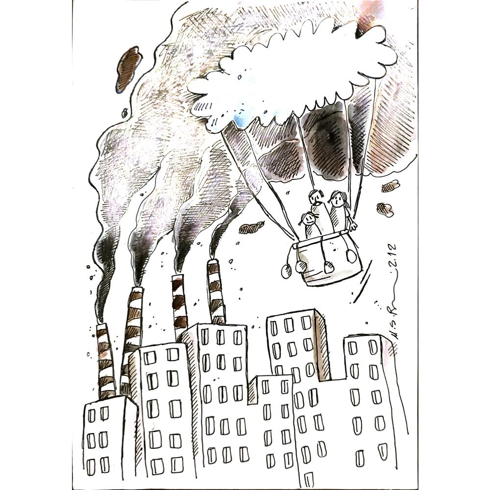 Mohammad Saleh Razm Hosseini 29x21cm Orijinal Karikatür BOD05158