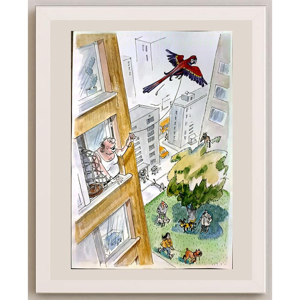 Valeriy Chmyriov 29x21cm Orijinal Karikatür BOD05160