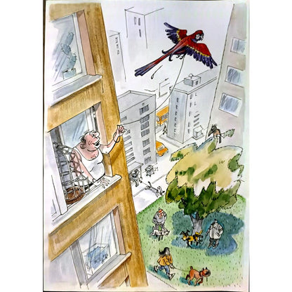 Valeriy Chmyriov 29x21cm Orijinal Karikatür BOD05160