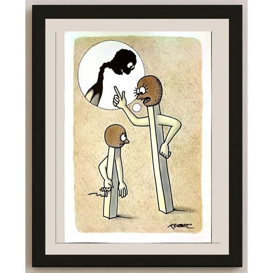 Roman Kubec 29x21cm Orijinal Karikatür BOD05167