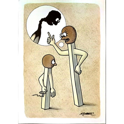 Roman Kubec 29x21cm Orijinal Karikatür BOD05167