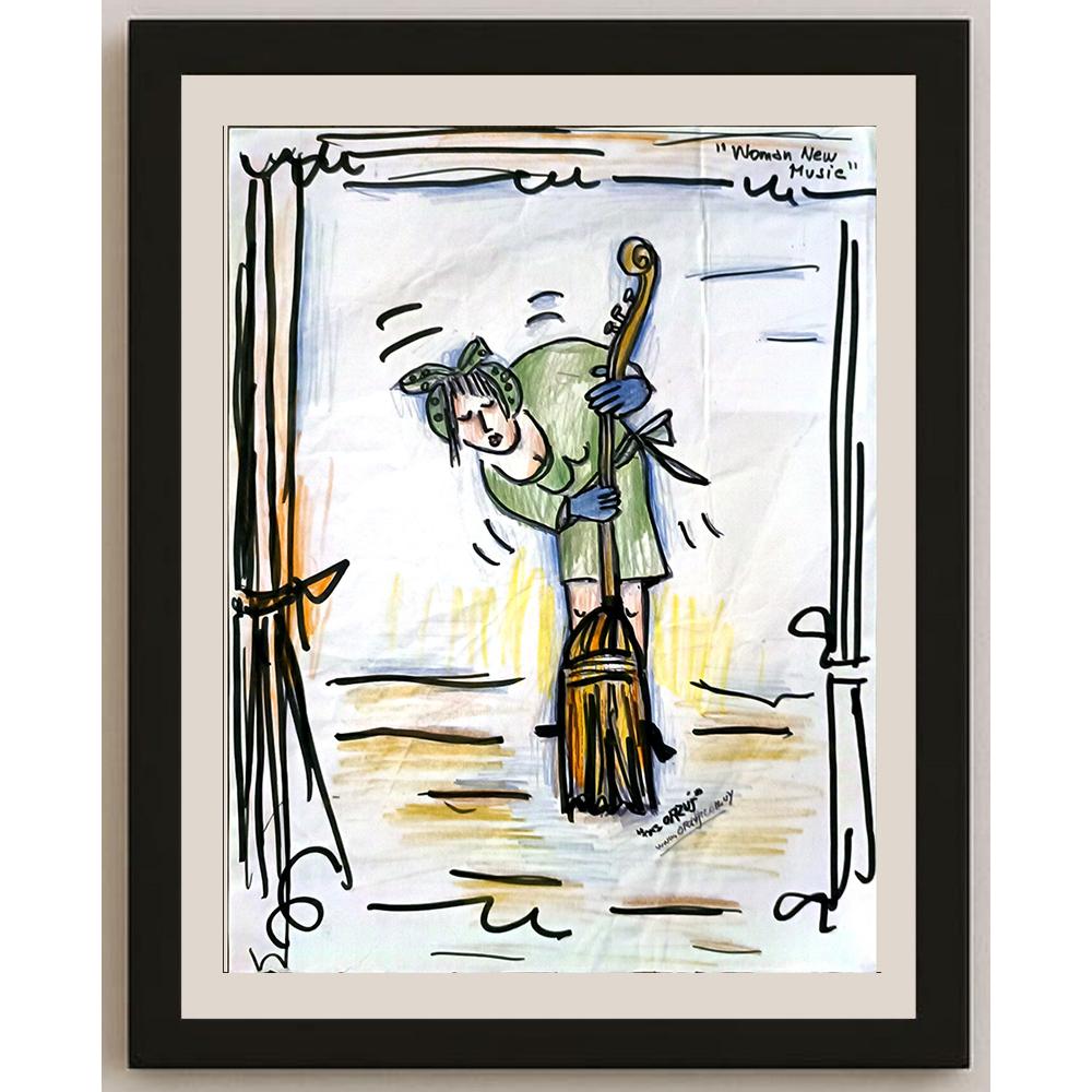 Raquel Orzuj 29x21cm Orijinal Karikatür BOD05168
