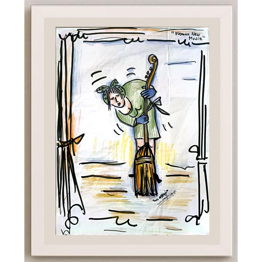 Raquel Orzuj 29x21cm Orijinal Karikatür BOD05168