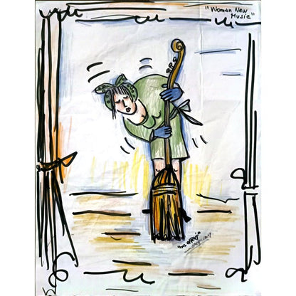Raquel Orzuj 29x21cm Orijinal Karikatür BOD05168