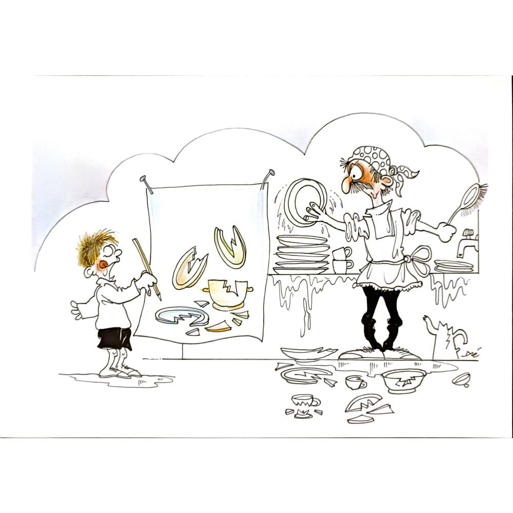 Dre Mathijs 29x21cm Orijinal Karikatür BOD05169