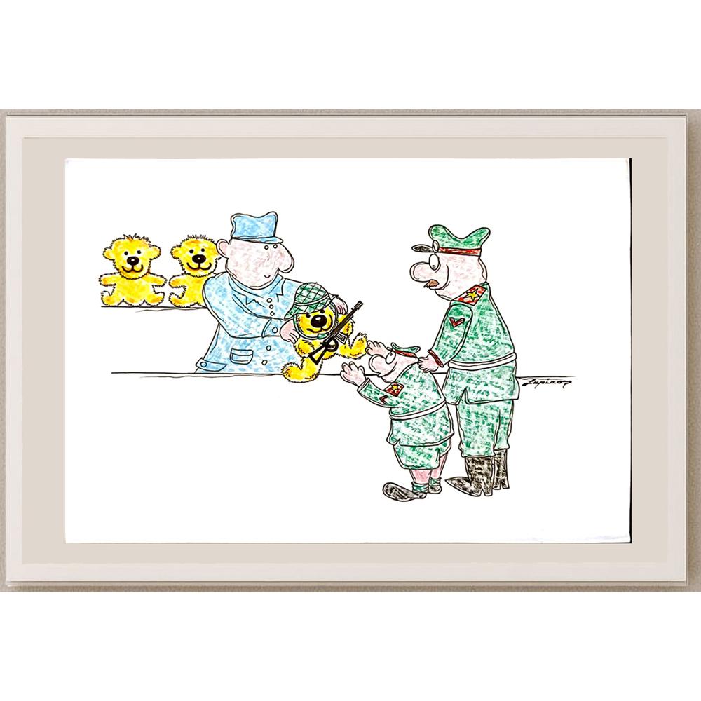 Marian Luğu 29x21cm Orijinal Karikatür BOD05174