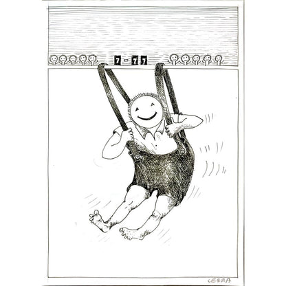 Henryk Cebula 29x21cm Orijinal Karikatür BOD05177