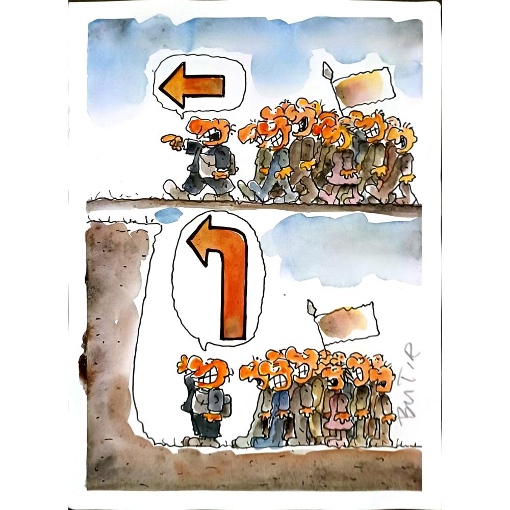 Slobodan Butir 29x21cm Orijinal Karikatür BOD05190