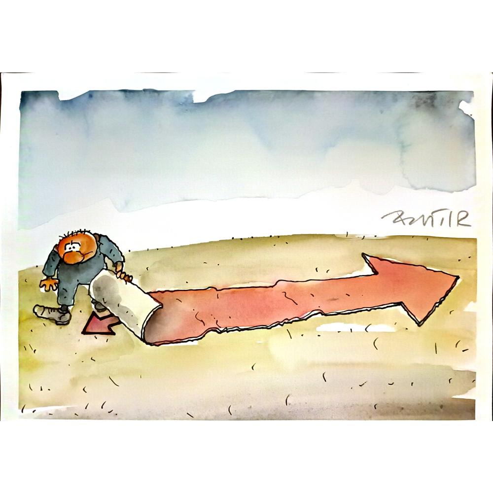 Slobodan Butir 29x21cm Orijinal Karikatür BOD05191