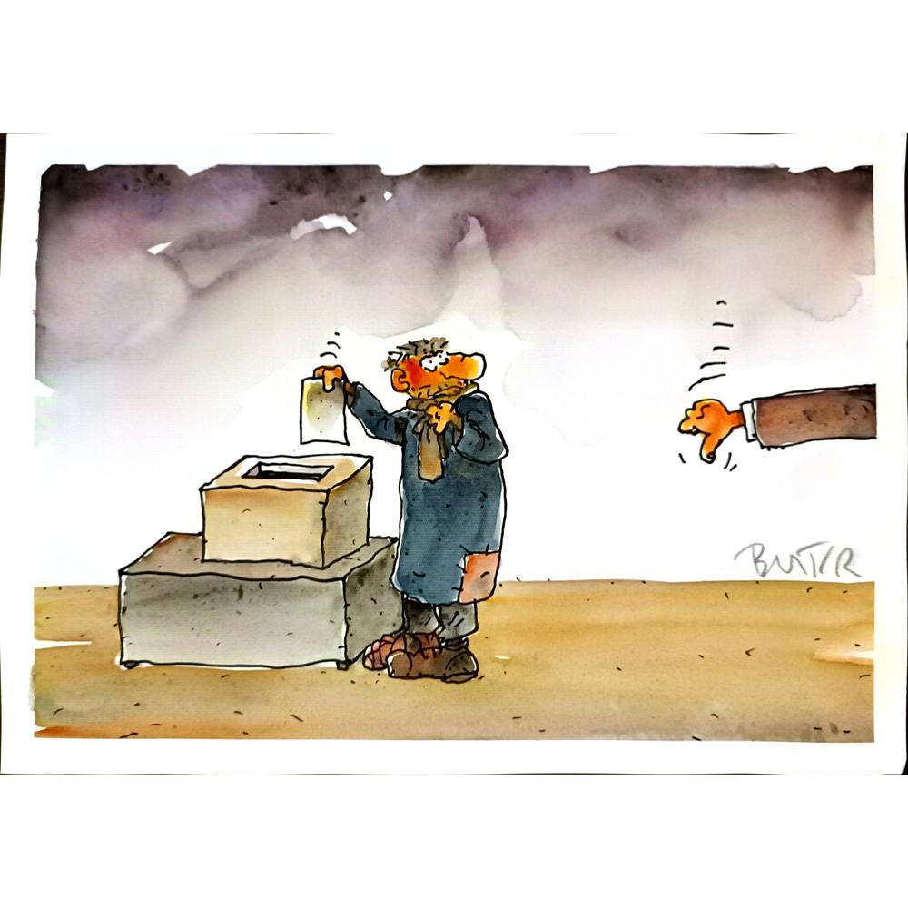 Slobodan Butir 29x21cm Orijinal Karikatür BOD05192