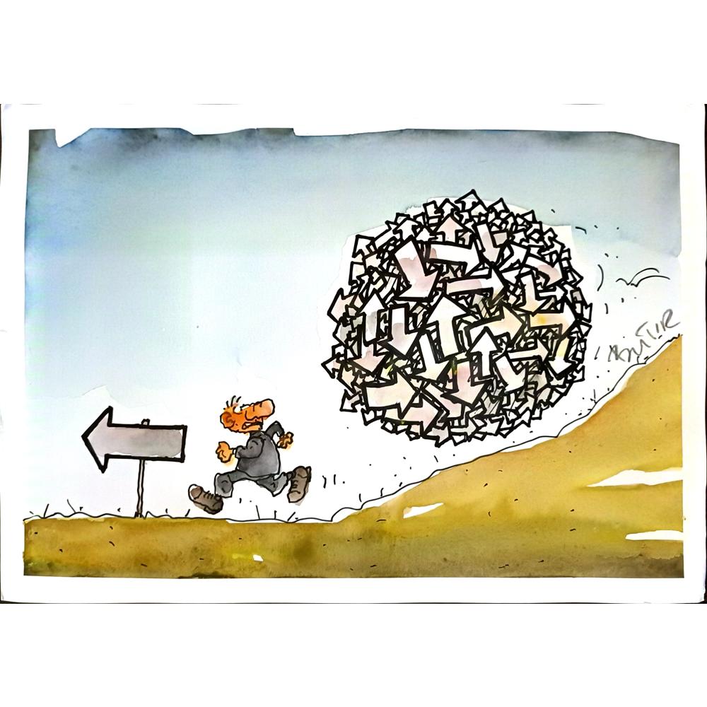 Slobodan Butir 29x21cm Orijinal Karikatür BOD05198