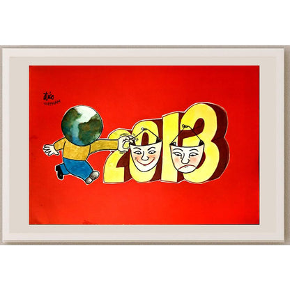 Nguyen Huu Due 29x21cm Orijinal Karikatür BOD05200