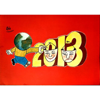 Nguyen Huu Due 29x21cm Orijinal Karikatür BOD05200