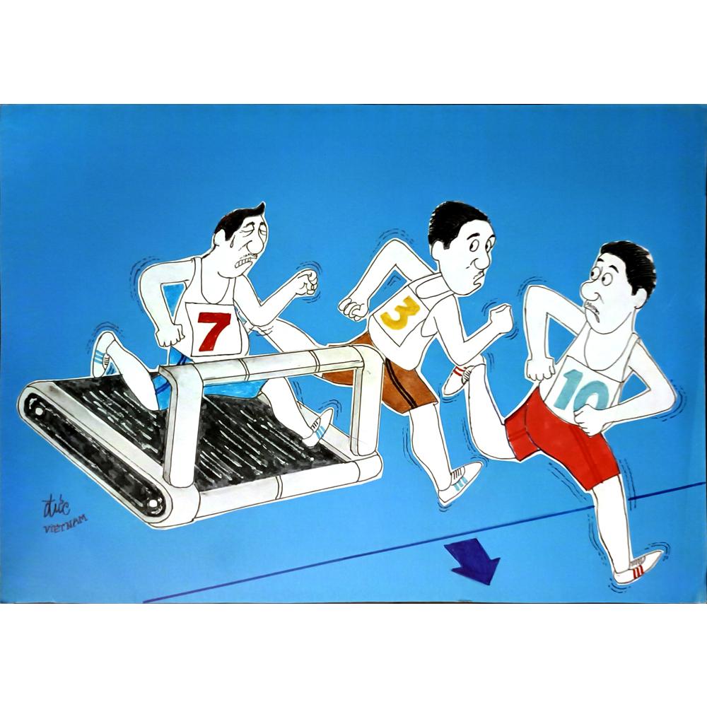 Nguyen Huu Due 29x21cm Orijinal Karikatür BOD05201
