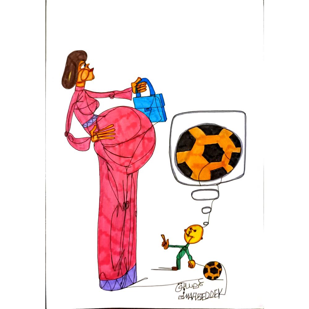 Omay Seddek Mostafa 29x21cm Orijinal Karikatür BOD05206