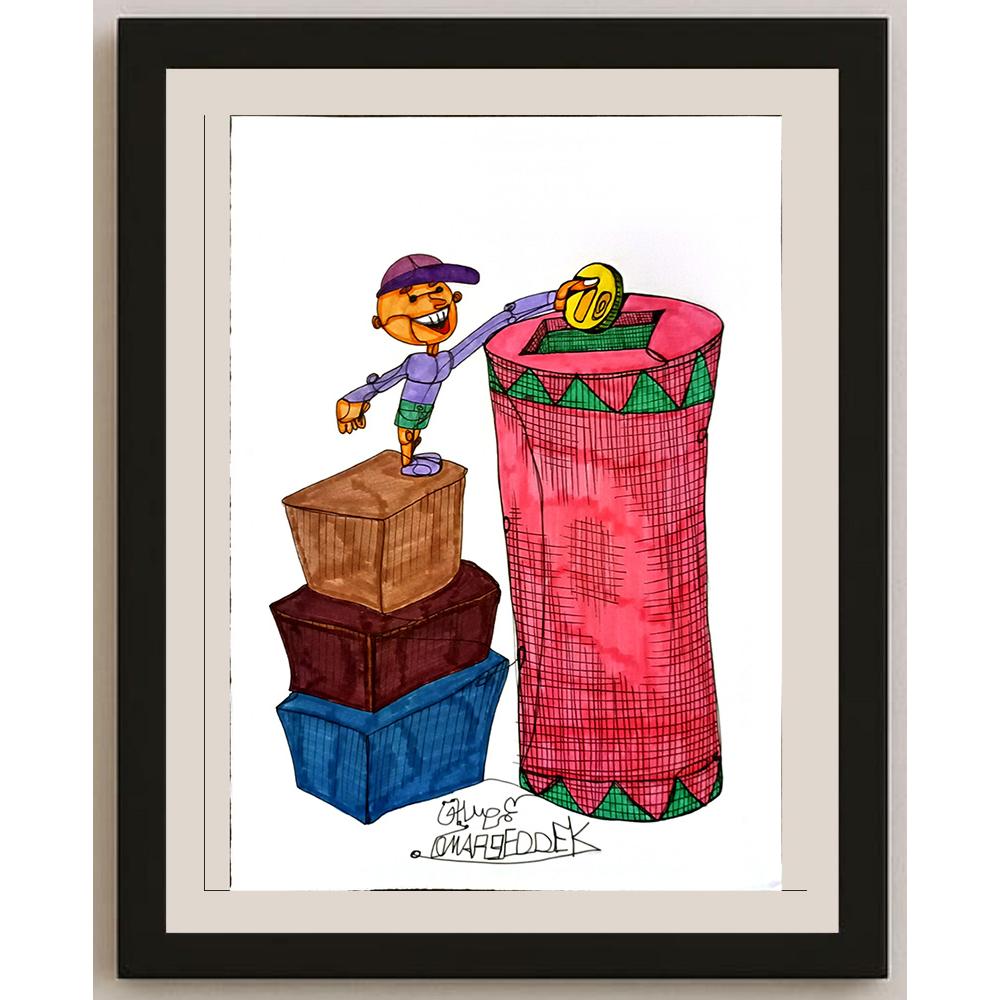 Omay Seddek Mostafa 29x21cm Orijinal Karikatür BOD05207