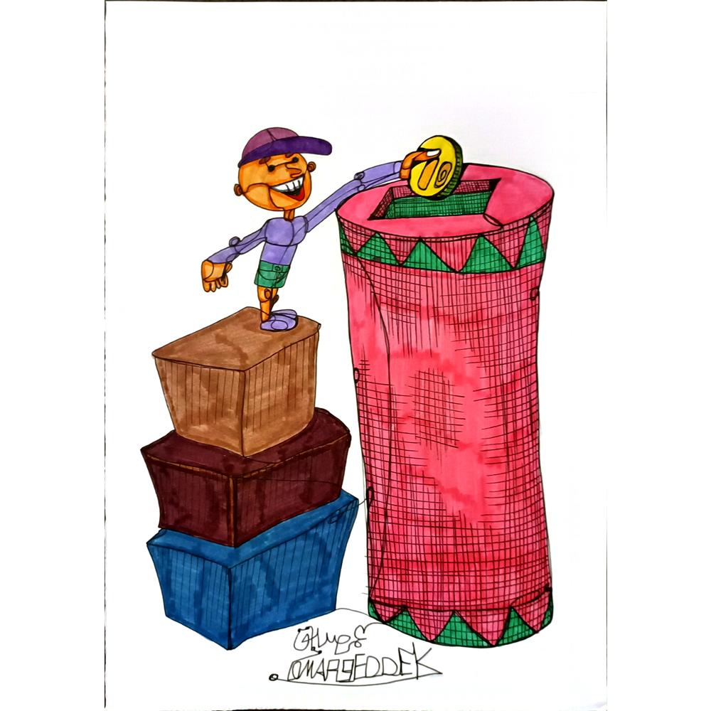 Omay Seddek Mostafa 29x21cm Orijinal Karikatür BOD05207