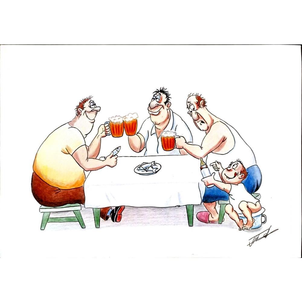 Farruk Teshaev 29x21cm Orijinal Karikatür BOD05211