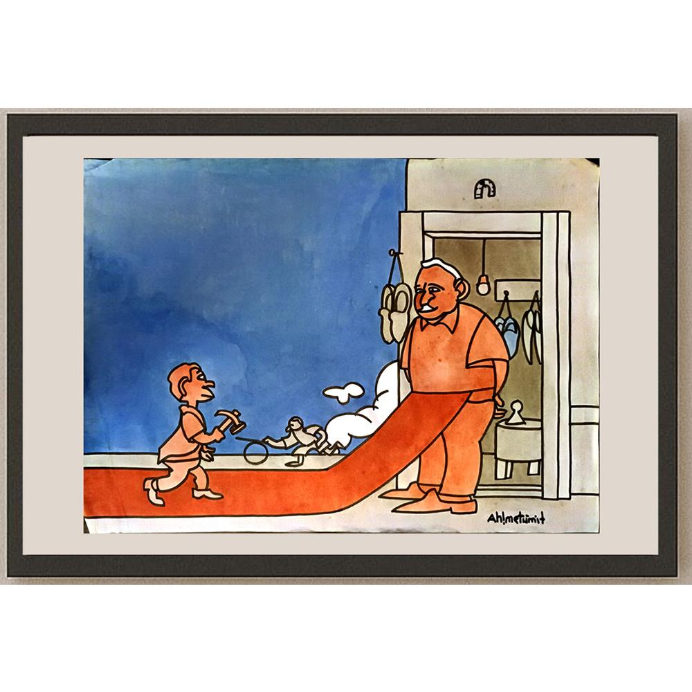 Ahmet Akkoca 29x21cm Orijinal Karikatür BOD05220