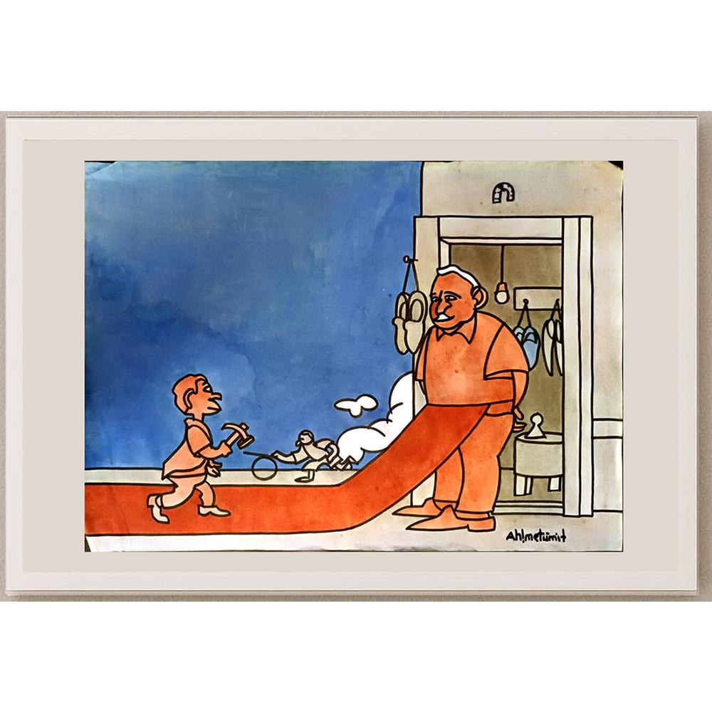Ahmet Akkoca 29x21cm Orijinal Karikatür BOD05220