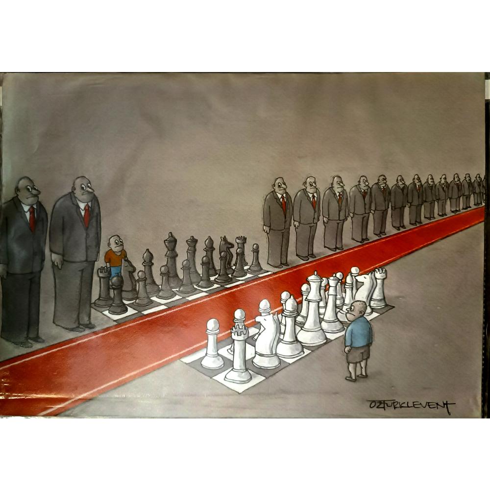 Ahmet Öztürklevent 29x21cm Orijinal Karikatür BOD05221