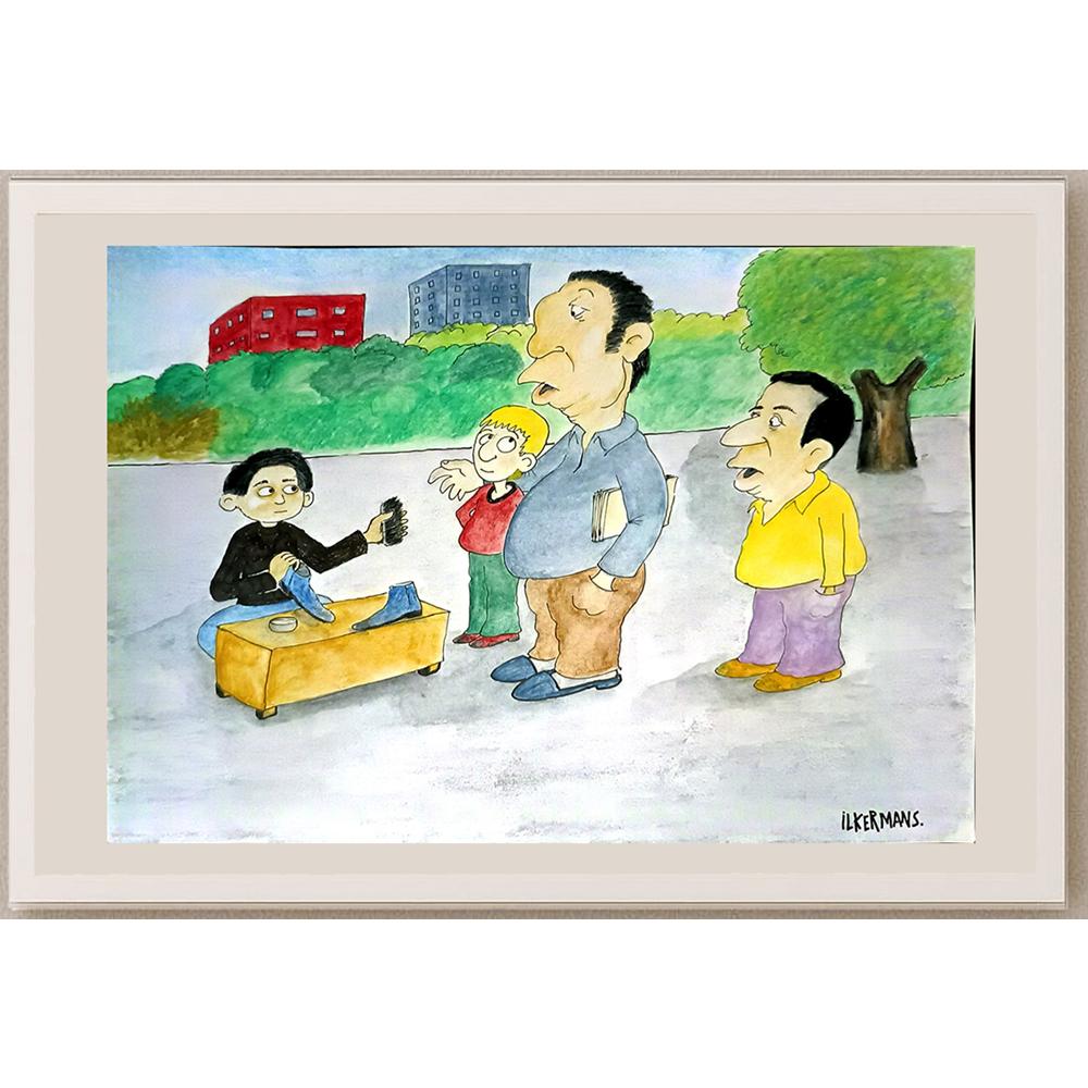 İler Mansuroğlu 29x21cm Orijinal Karikatür BOD05223