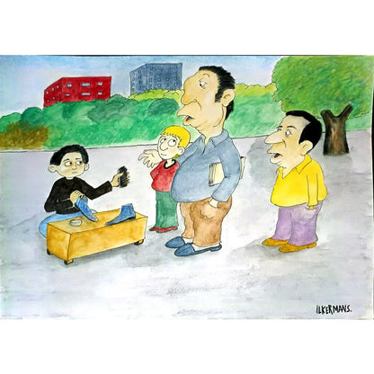 İler Mansuroğlu 29x21cm Orijinal Karikatür BOD05223