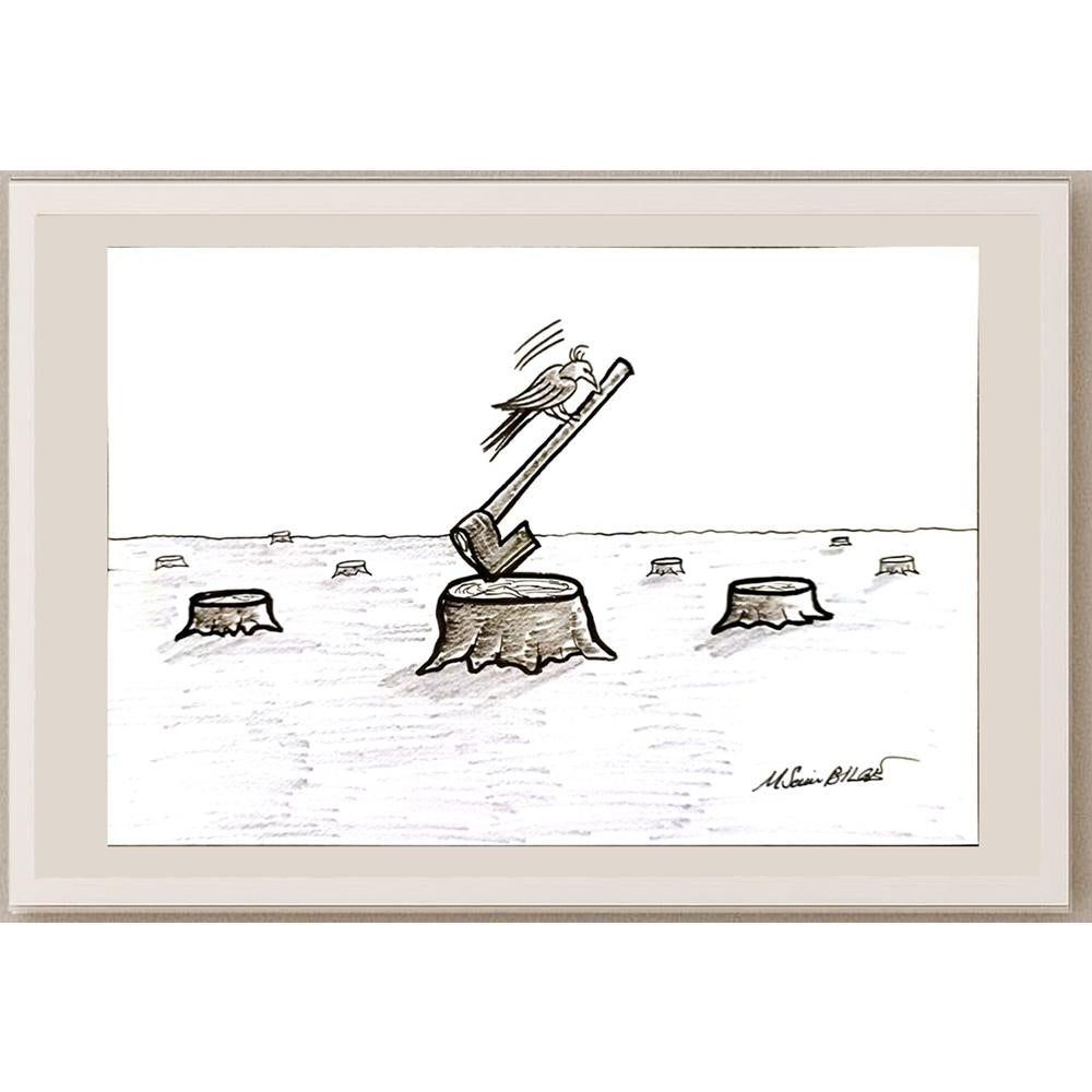 Mehmet Saim Bilge 29x21cm Orijinal Karikatür BOD05227