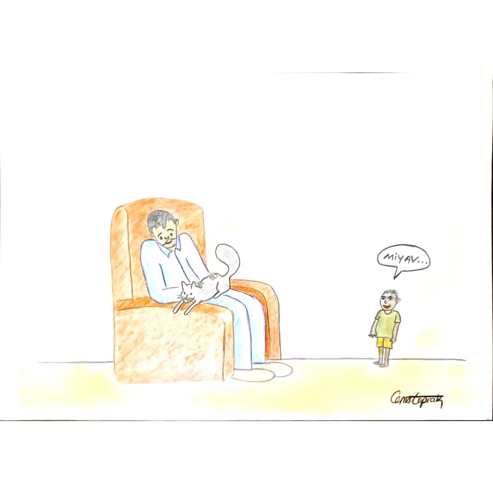 Cemal Toprak 29x21cm Orijinal Karikatür BOD05231