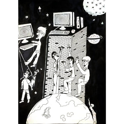 Mustafa Turhan 29x21cm Orijinal Karikatür BOD05234