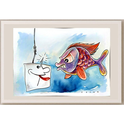 Wesam Khalil 29x21cm Orijinal Karikatür BOD05242