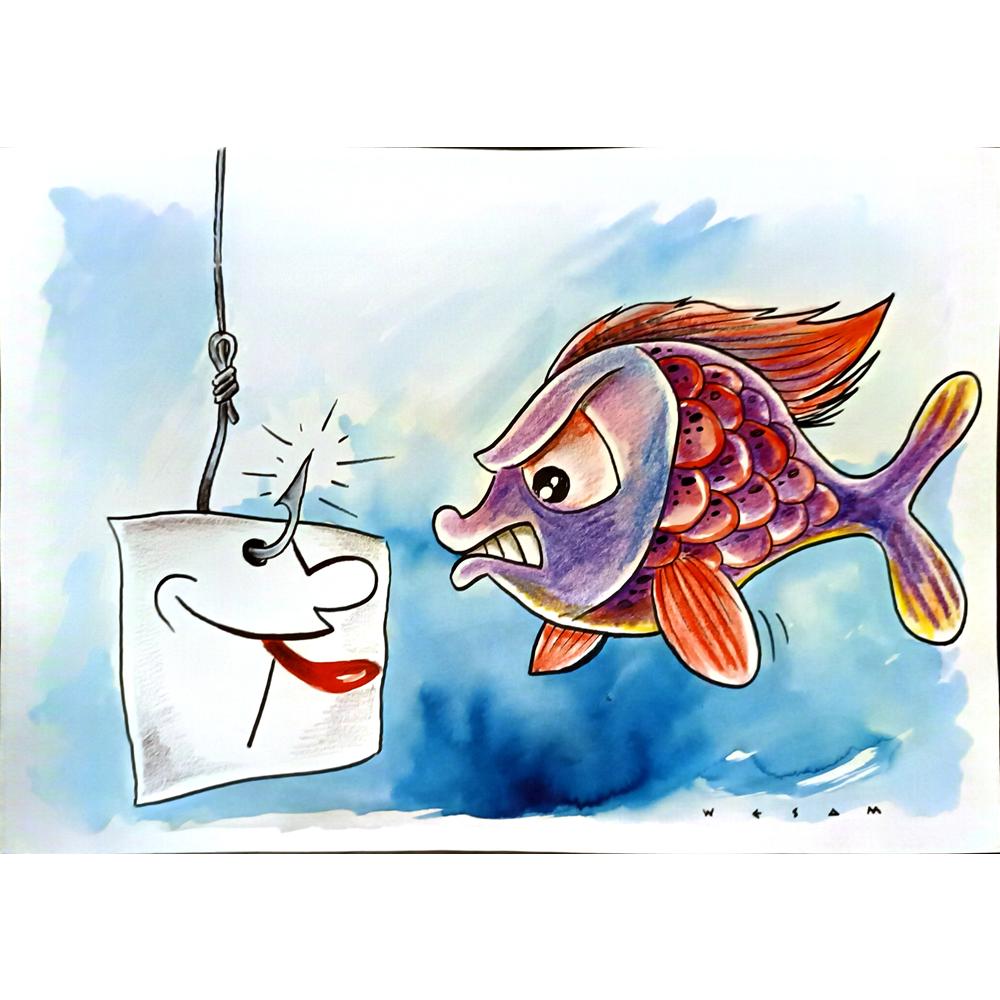 Wesam Khalil 29x21cm Orijinal Karikatür BOD05242