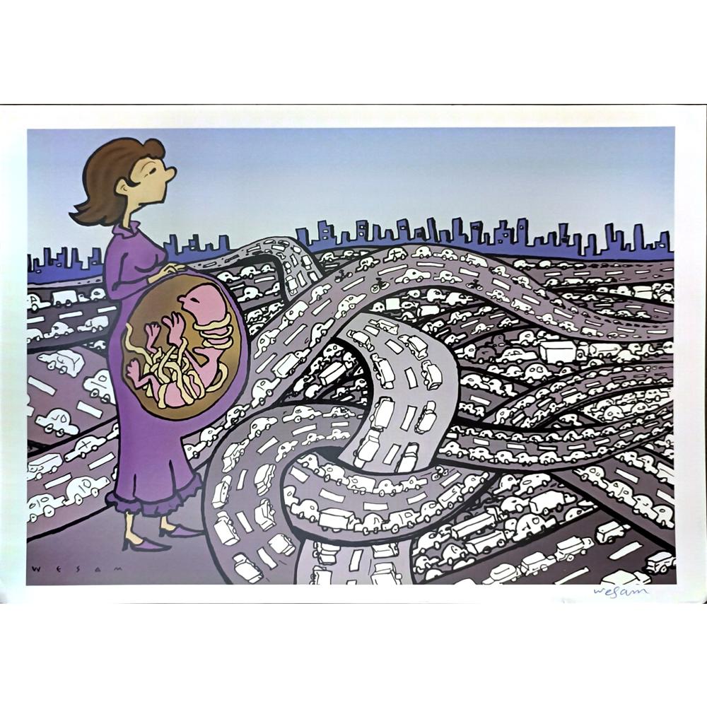 Wesam Khalil 29x21cm Orijinal Karikatür BOD05245
