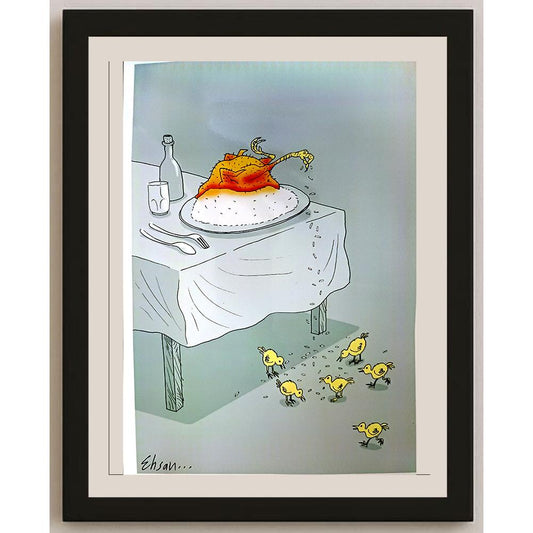 Ehsan Ganji 29x21cm Orijinal Karikatür BOD05248