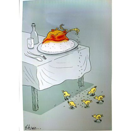 Ehsan Ganji 29x21cm Orijinal Karikatür BOD05248