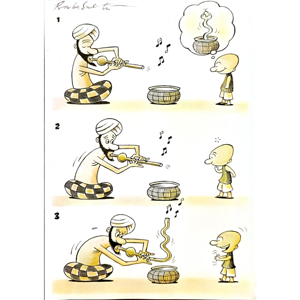 Bambang Sulistyo 29x21cm Orijinal Karikatür BOD05262