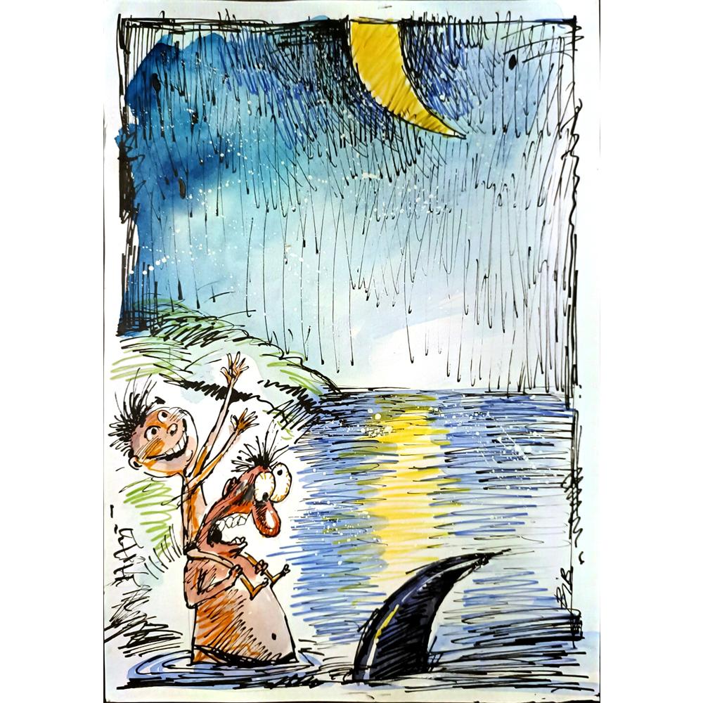 Viacheslav Bibishel 29x21cm Orijinal Karikatür BOD05263